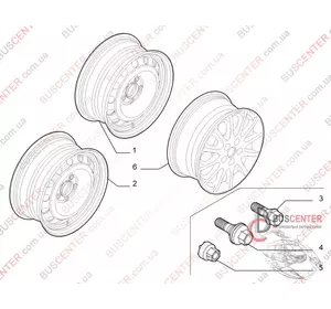 Болт крепления колеса (колесный болт &amp;quot;под легкосплавные диски&amp;quot;) Fiat Scudo 5405 67 5405 67