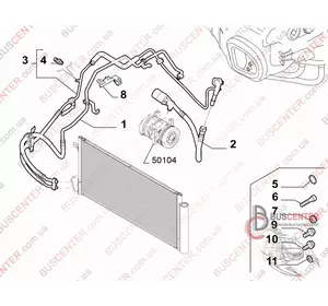 Трубка кондиционера (от радиатора к компрессору) Fiat Doblo 51861000 51861000