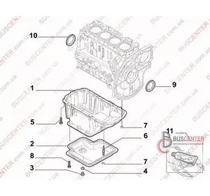 Масляный поддон Fiat Scudo 9658253880 Масляный поддон Fiat Scudo 9658253880