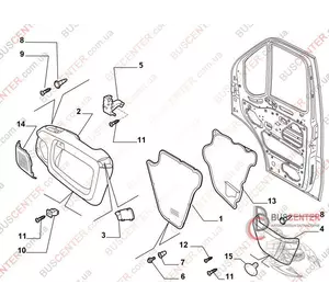 Обшивка двери передней левой (карта) Fiat Ducato 735560102 Обшивка двери передней левой (карта) Fiat Ducato 735560102