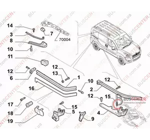 Направляющая боковой левой сдвижной двери нижняя (планка, рейка, лыжа) Fiat Doblo 51813634 Направляющая боковой левой сдвижной двери нижняя (планка, рейка, лыжа) Fiat Doblo 51813634