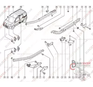 Направляющая боковой правой сдвижной двери средняя MAXI база Renault Kangoo 8200964819 Направляющая боковой правой сдвижной двери средняя MAXI база Renault Kangoo 8200964819