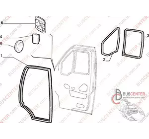 Уплотнитель форточки двери передней левой Fiat Ducato 1340229080 Уплотнитель форточки двери передней левой Fiat Ducato 1340229080