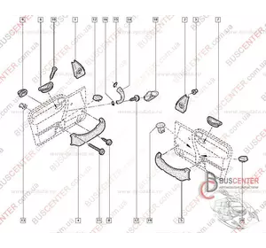 Ручка карты двери передней левой (внутренняя) Renault Kangoo 7700819697 Ручка карты двери передней левой (внутренняя) Renault Kangoo 7700819697