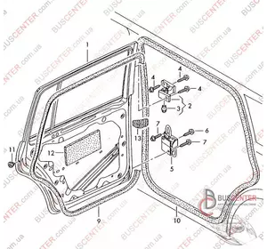 Петля задней двери левая верхняя  (навес) Volkswagen Touran 1T0833401B Петля задней двери левая верхняя  (навес) Volkswagen Touran 1T0833401B