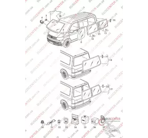 Стекло боковое заднее левое Volkswagen Transporter 7E1 845 331 C 7E1845331C Стекло боковое заднее левое Volkswagen Transporter 7E1 845 331 C 7E1845331C