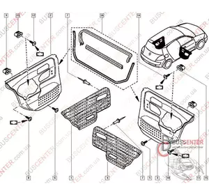 Обшивка двери задней правой Renault Megane 8200151619 Обшивка двери задней правой Renault Megane 8200151619