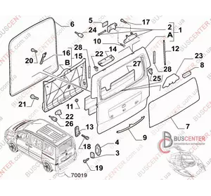 Стекло двери задней ляды Fiat Scudo 1498479080 Стекло двери задней ляды Fiat Scudo 1498479080