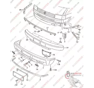 Направляющая переднего бампера правая Volkswagen Transporter 7D0807184A Направляющая переднего бампера правая Volkswagen Transporter 7D0807184A