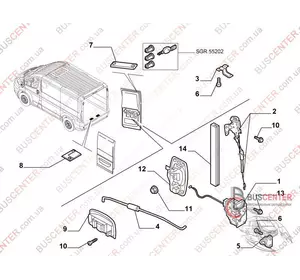 Замок двери задней правой электрический Fiat Ducato 1393796080 Замок двери задней правой электрический Fiat Ducato 1393796080