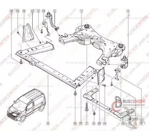 Балка радиаторная (кронштейн подрамника) Renault Kangoo 8200880148 Балка радиаторная (кронштейн подрамника) Renault Kangoo 8200880148