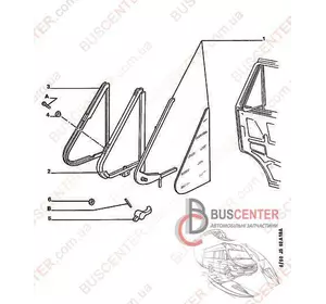 Уплотнитель форточки двери передней левой Peugeot J5 920927 Уплотнитель форточки двери передней левой Peugeot J5 920927