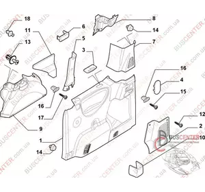 Обшивка двери боковой правой раздвижной внутренняя (карта) Fiat Scudo 1498952792 Обшивка двери боковой правой раздвижной внутренняя (карта) Fiat Scudo 1498952792
