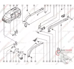 Направляющая боковой правой сдвижной двери нижняя (стандартная база) Renault Kangoo 8200497640 Направляющая боковой правой сдвижной двери нижняя (стандартная база) Renault Kangoo 8200497640