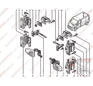 Навес двери задней ляды (петля) Renault Trafic 8200527440 7700312541 Навес двери задней ляды (петля) Renault Trafic 8200527440 7700312541
