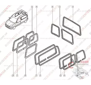 Уплотнитель стекла боковой сдвижной двери правой (внутренний) Renault Kangoo 7700303430 Уплотнитель стекла боковой сдвижной двери правой (внутренний) Renault Kangoo 7700303430
