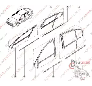 Уплотнитель стекла двери передней правой Renault Laguna 803300025R Уплотнитель стекла двери передней правой Renault Laguna 803300025R