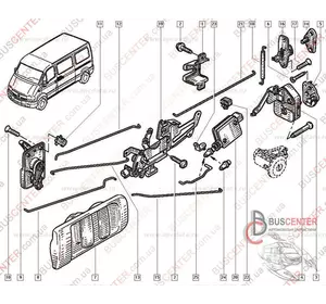 Тяга замка двери боковой сдвижной правой/ левой нижняя Renault Master 8200416795 Тяга замка двери боковой сдвижной правой/ левой нижняя Renault Master 8200416795