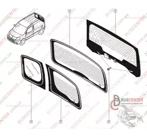 Стекло двери задней распашной правой Renault Kangoo 8200439482 Стекло двери задней распашной правой Renault Kangoo 8200439482