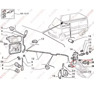Корпус личинки замка боковой сдвижной правой двери Fiat Ducato 1300423808 1304883808 Корпус личинки замка боковой сдвижной правой двери Fiat Ducato 1300423808 1304883808