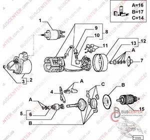 Втягивающее реле стартера (соленоид, тяговое реле, электромагнит) Volkswagen Lt 9939127 7132-0263 Втягивающее реле стартера (соленоид, тяговое реле, электромагнит) Volkswagen Lt 9939127 7132-0263