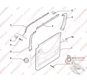 Обшивка двери боковой левой раздвижной внутренняя (верхняя часть) Fiat Scudo 9467376077 Обшивка двери боковой левой раздвижной внутренняя (верхняя часть) Fiat Scudo 9467376077
