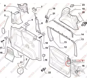 Обшивка двери боковой левой раздвижной внутренняя Fiat Scudo 1498947792 Обшивка двери боковой левой раздвижной внутренняя Fiat Scudo 1498947792