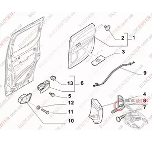 Ручка двери боковой раздвижной правой внутренняя Fiat Doblo 735554245 Ручка двери боковой раздвижной правой внутренняя Fiat Doblo 735554245