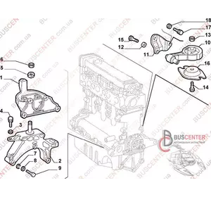 Подушка двигателя левая (задняя) Fiat Doblo 46759737 04983 Подушка двигателя левая (задняя) Fiat Doblo 46759737 04983