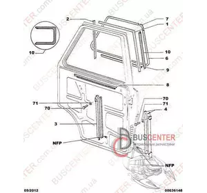 Направляющая стекла двери передней левой (желобок передний) Peugeot J5 930345 Направляющая стекла двери передней левой (желобок передний) Peugeot J5 930345