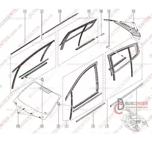 Уплотнитель стекла двери передней  правой/ левой (наружный "купе") Renault Megane 768610005R Уплотнитель стекла двери передней  правой/ левой (наружный "купе") Renault Megane 768610005R