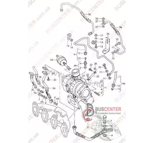 Трубка подачи масла на турбину Volkswagen Transporter 028145771D Трубка подачи масла на турбину Volkswagen Transporter 028145771D
