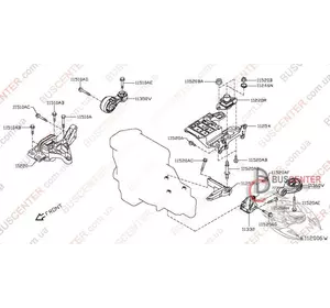 Подушка двигателя левая Nissan Qashqai 11220JD50A SAS2706035 Подушка двигателя левая Nissan Qashqai 11220JD50A SAS2706035
