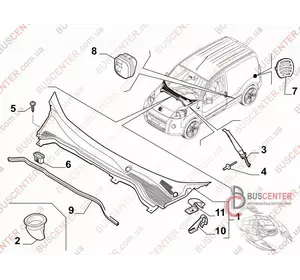 Накладка под лобовое стекло (планка) Fiat Fiorino 735492887 735499089 Накладка под лобовое стекло (планка) Fiat Fiorino 735492887 735499089