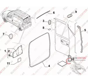 Уплотнитель задних дверей 51852152 Уплотнитель задних дверей 51852152