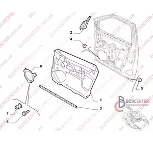 Обшивка двери передней левой (карта, панель) Fiat Doblo 51810470 Обшивка двери передней левой (карта, панель) Fiat Doblo 51810470