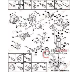 Подушка двигателя правая Peugeot Partner 1807X2 Подушка двигателя правая Peugeot Partner 1807X2
