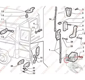 Раздвижная тяга задней левой двери верхняя (высокая база) Fiat Ducato 1308709080 Раздвижная тяга задней левой двери верхняя (высокая база) Fiat Ducato 1308709080