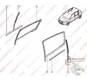Уплотнитель стекла двери боковой задней правой Renault Sandero Stepway 8200950230 Уплотнитель стекла двери боковой задней правой Renault Sandero Stepway 8200950230