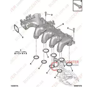 Прокладка впускного коллектора (проставка, манжет, уплотнитель, сальник, резинка "1 шт") Fiat Scudo 0348 R5 Прокладка впускного коллектора (проставка, манжет, уплотнитель, сальник, резинка "1 шт") Fiat Scudo 0348 R5