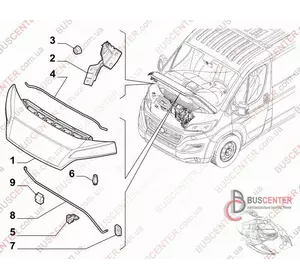 Навес капота правый (петля, шарнир) Fiat Ducato 1382136080 FT94008 Навес капота правый (петля, шарнир) Fiat Ducato 1382136080 FT94008